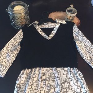 Black and white pattern blouse
